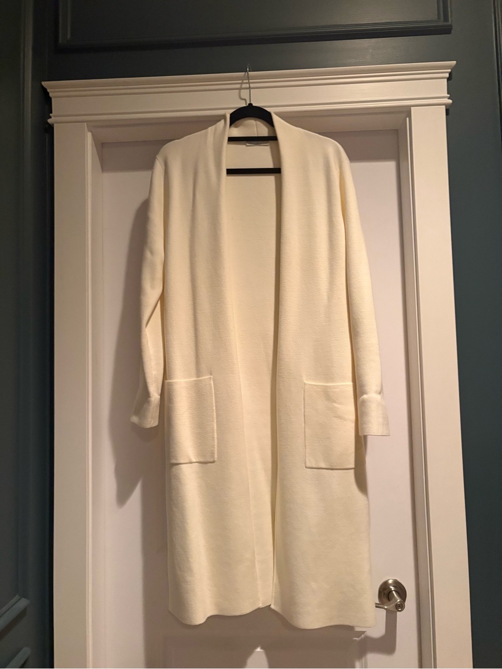 Babaton Cream Longline Open-Front Cardigan